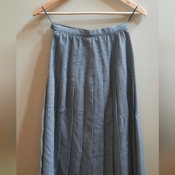 Gingham black and white mid length skirt - vintage 80s, 90s - Picture 3 of 3